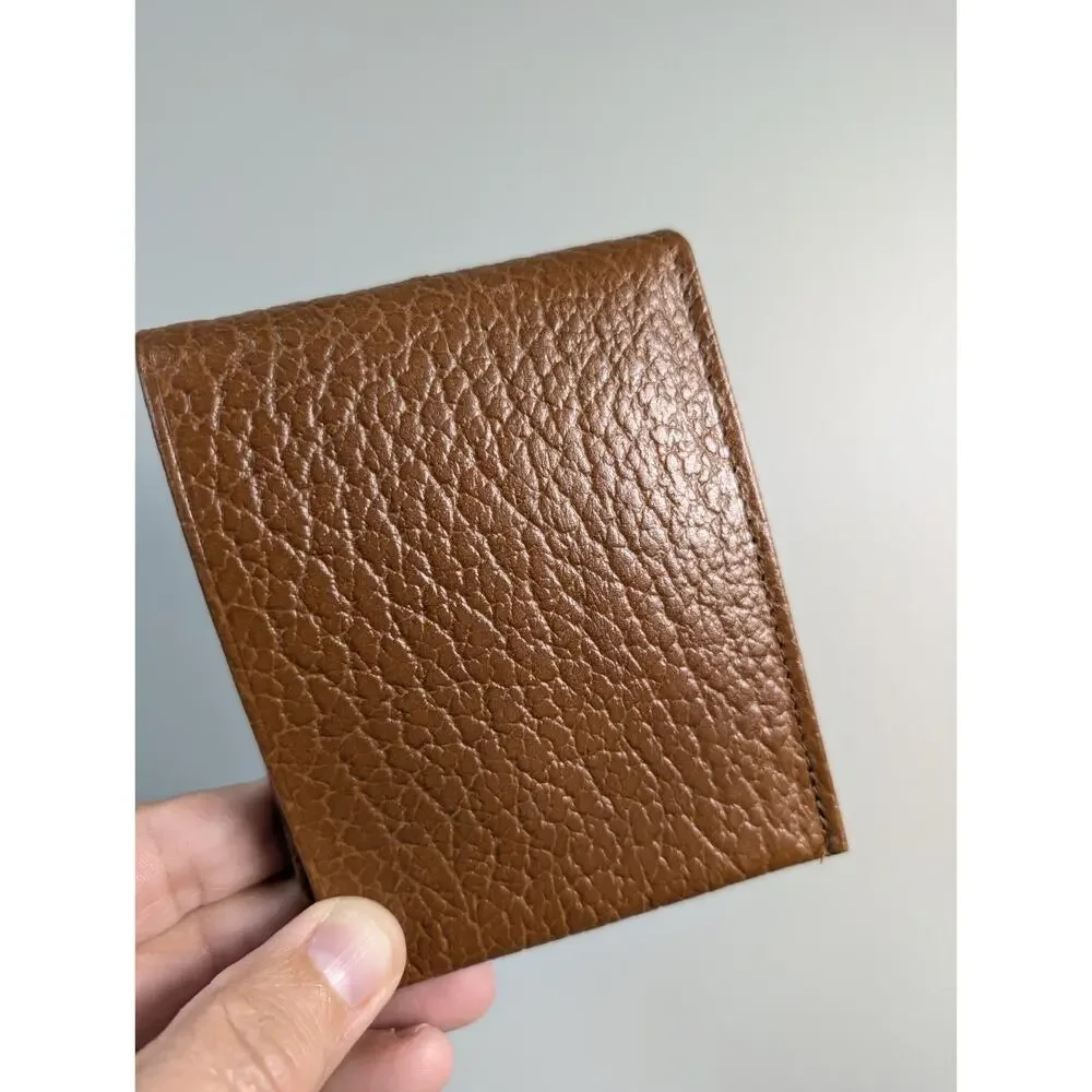 Vintage Rolfs Brown Leather Bifold Wallet Mens 9x3.5 Textured Pebbled Classic